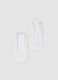 Two-pack white invisible cotton blend socks_0