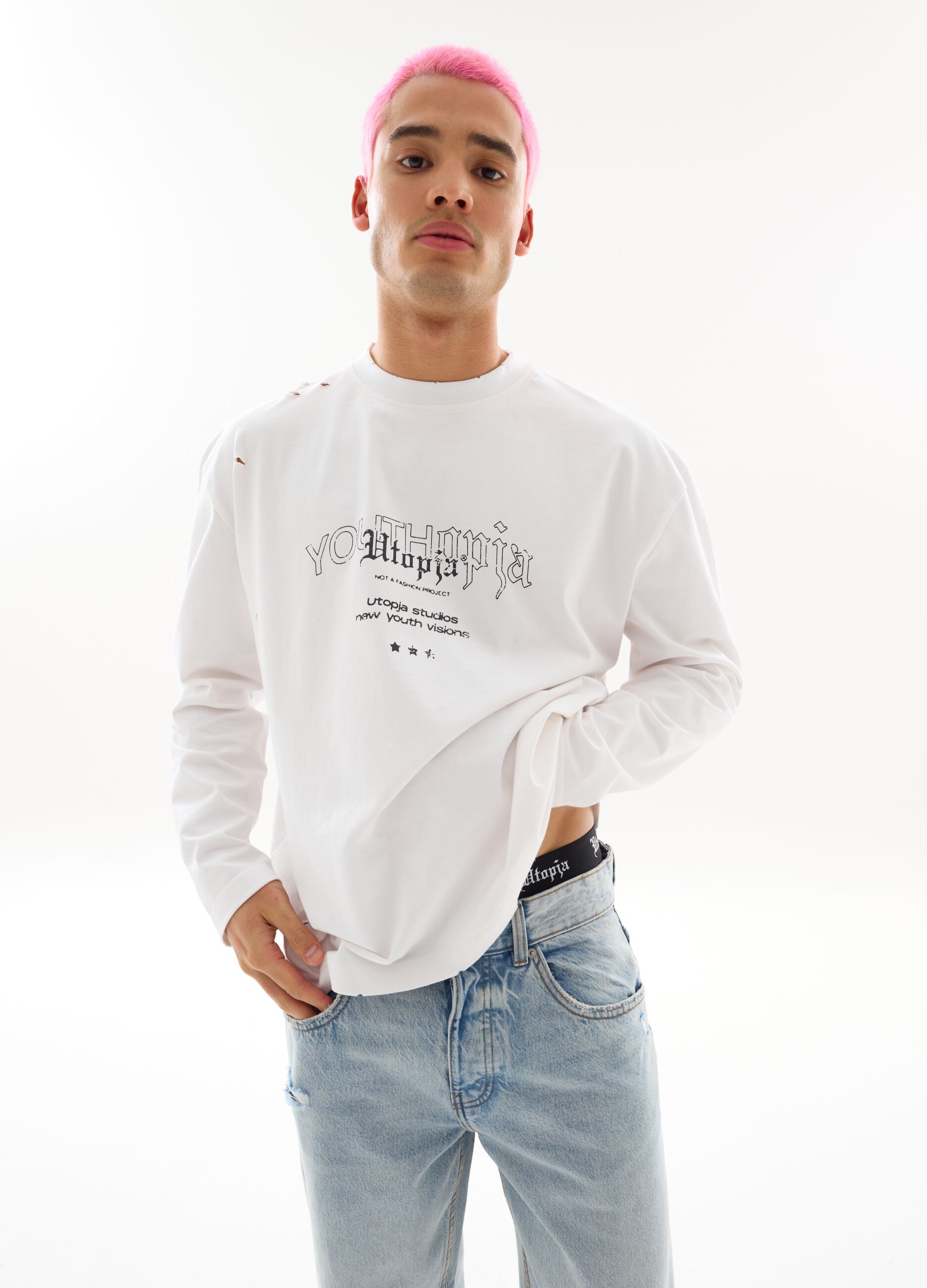 Graphic Long Sleeve T-Shirt White