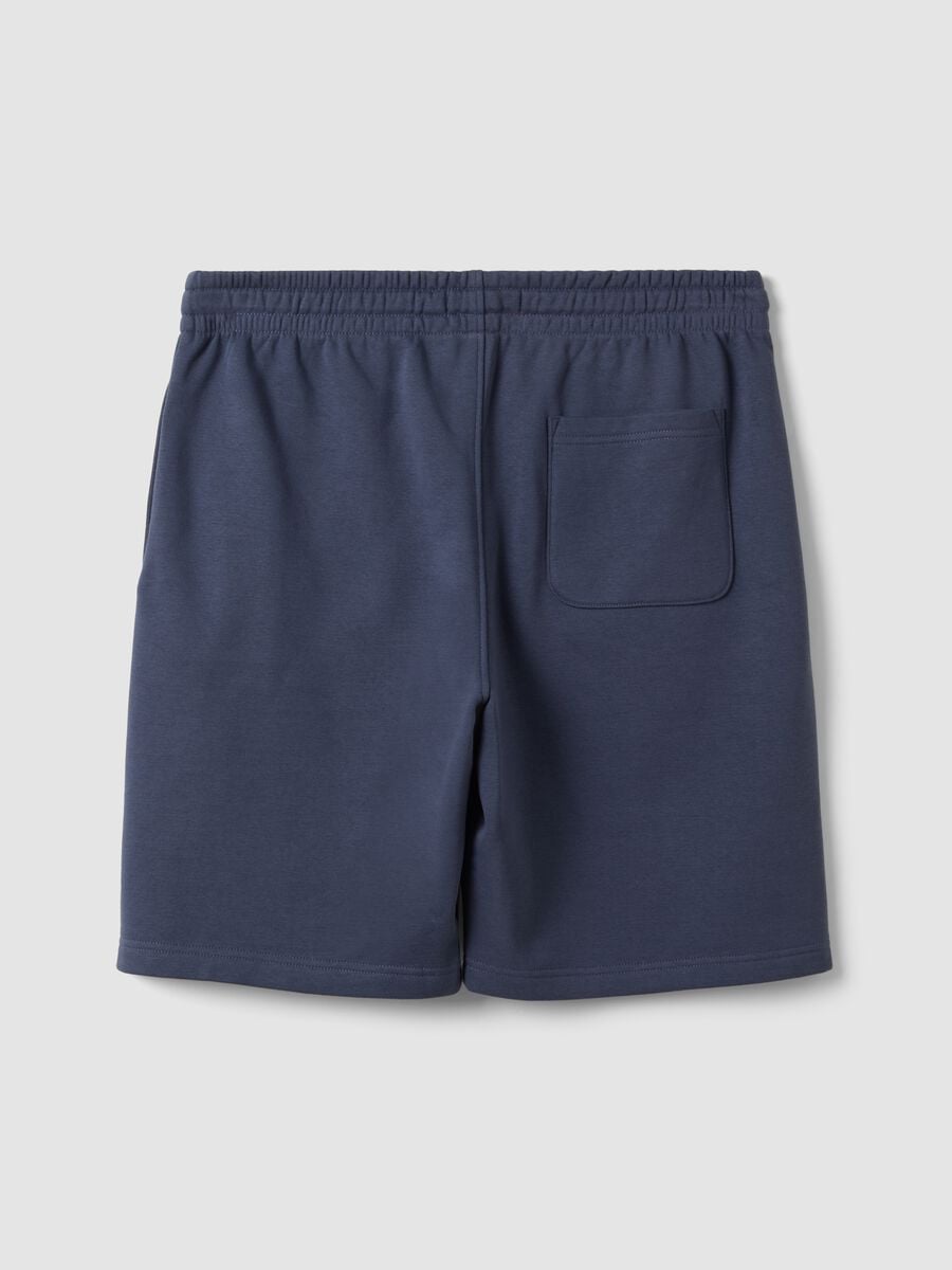 Grey cotton-blend shorts with elasticated waist, regular fit_2