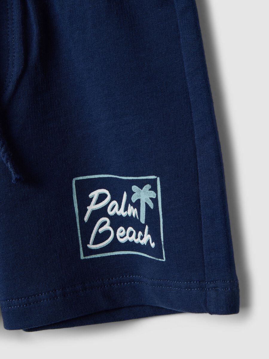 Boys' regular fit blue pure cotton shorts with graphic_3