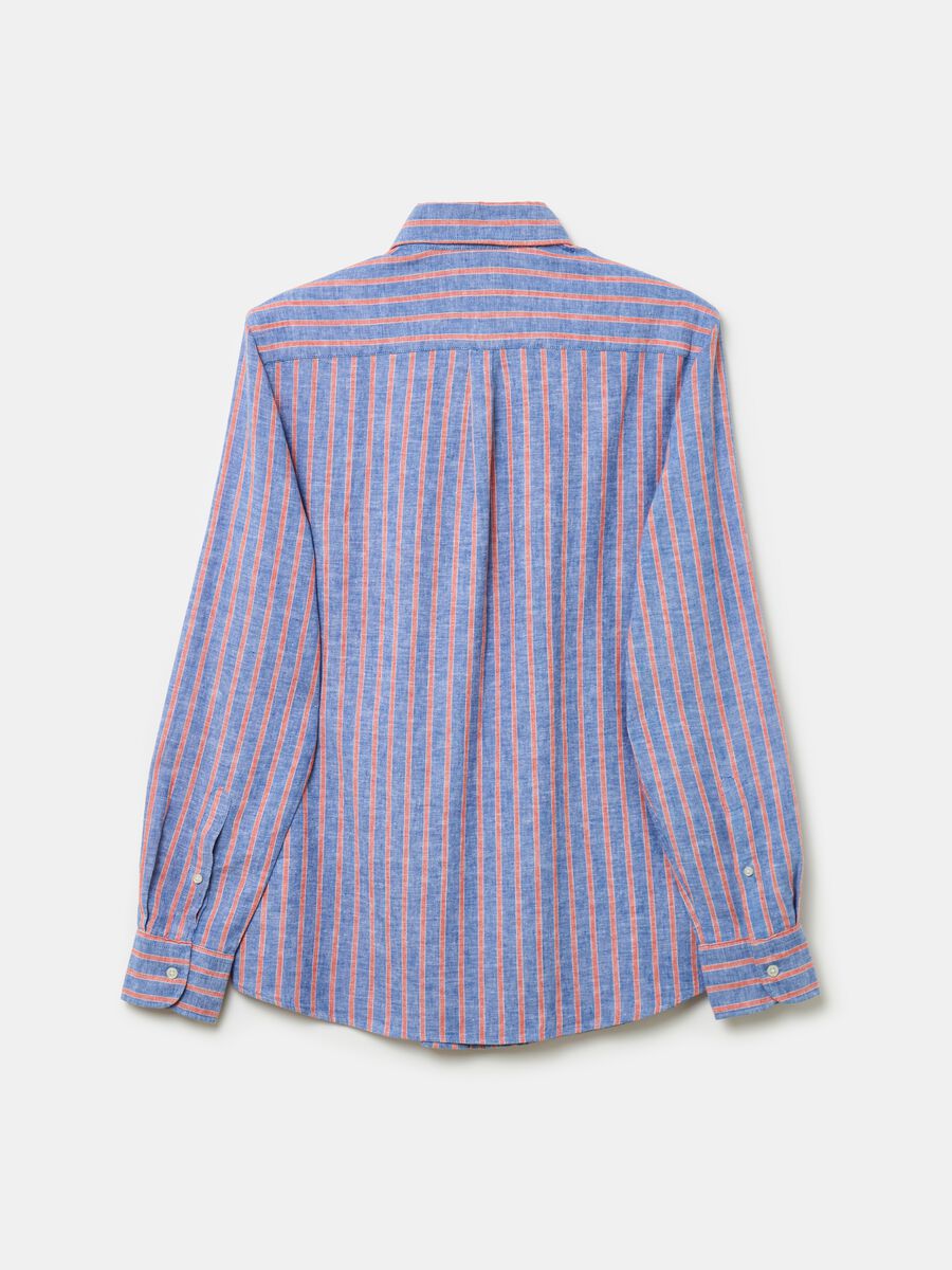 Striped linen and cotton shirt_4