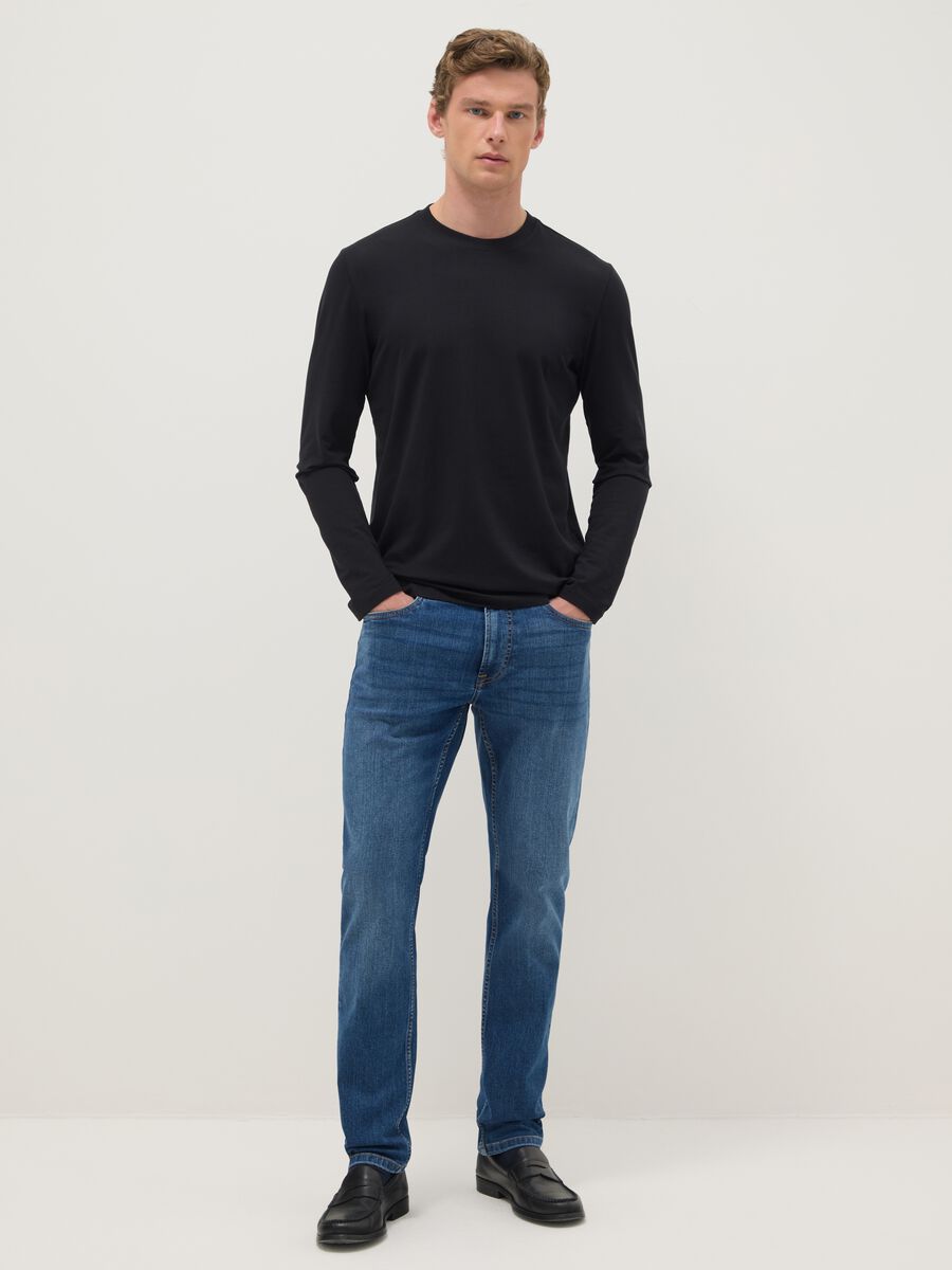 Slim fit blue denim jeans_1