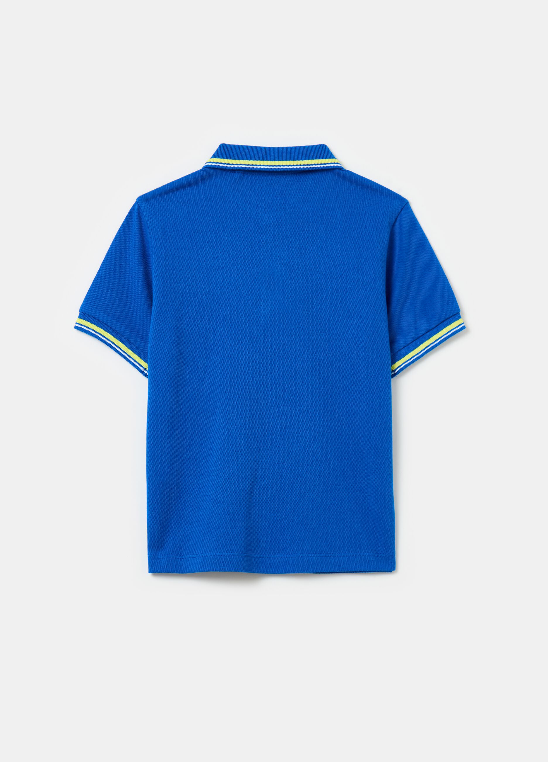 Polo shirt in piquet with striped detail