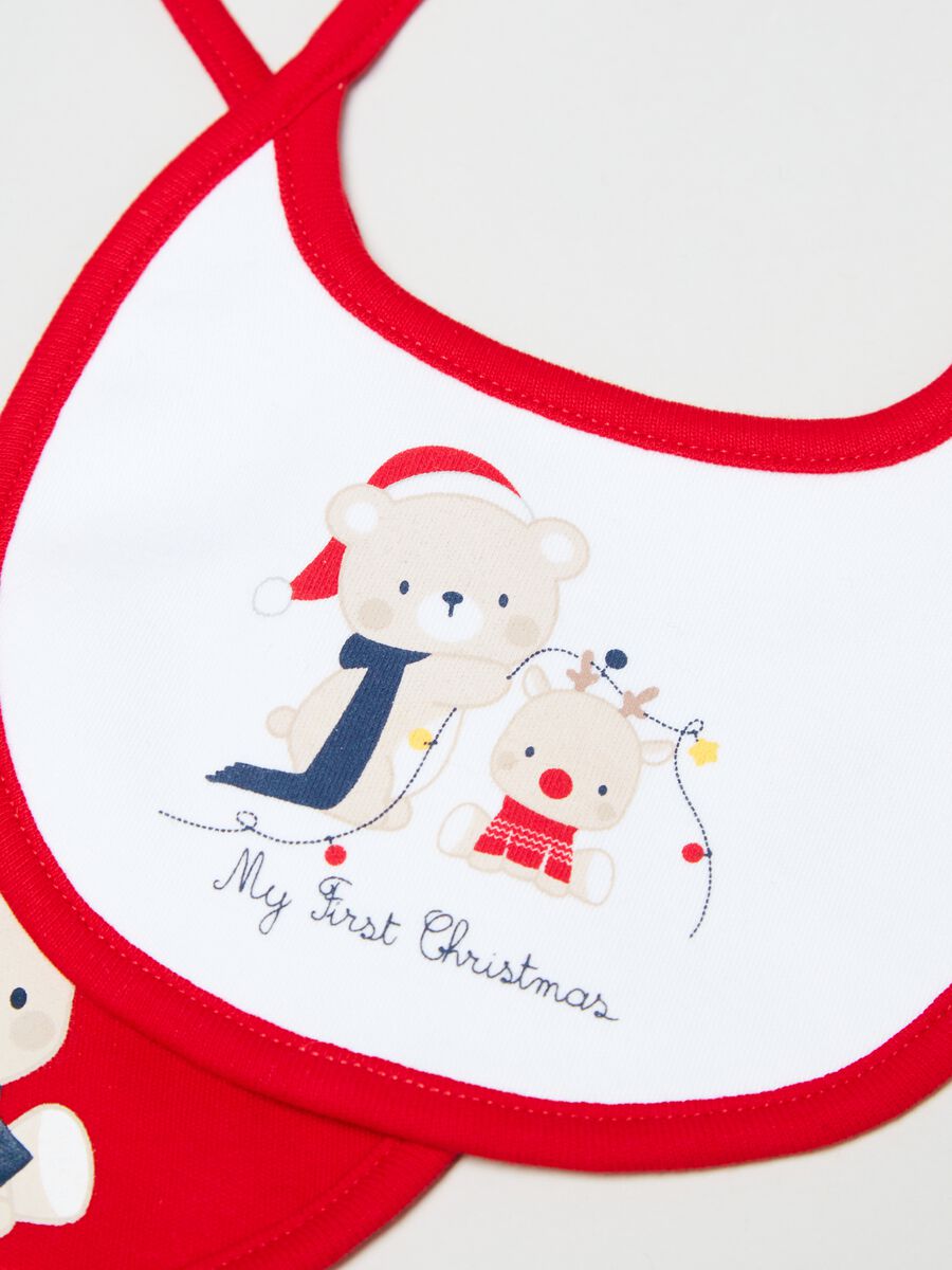 Two-pack bibs with Christmas print_2