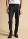 Pantaloni formali blu in twill di viscosa elasticizzata slim fit_1