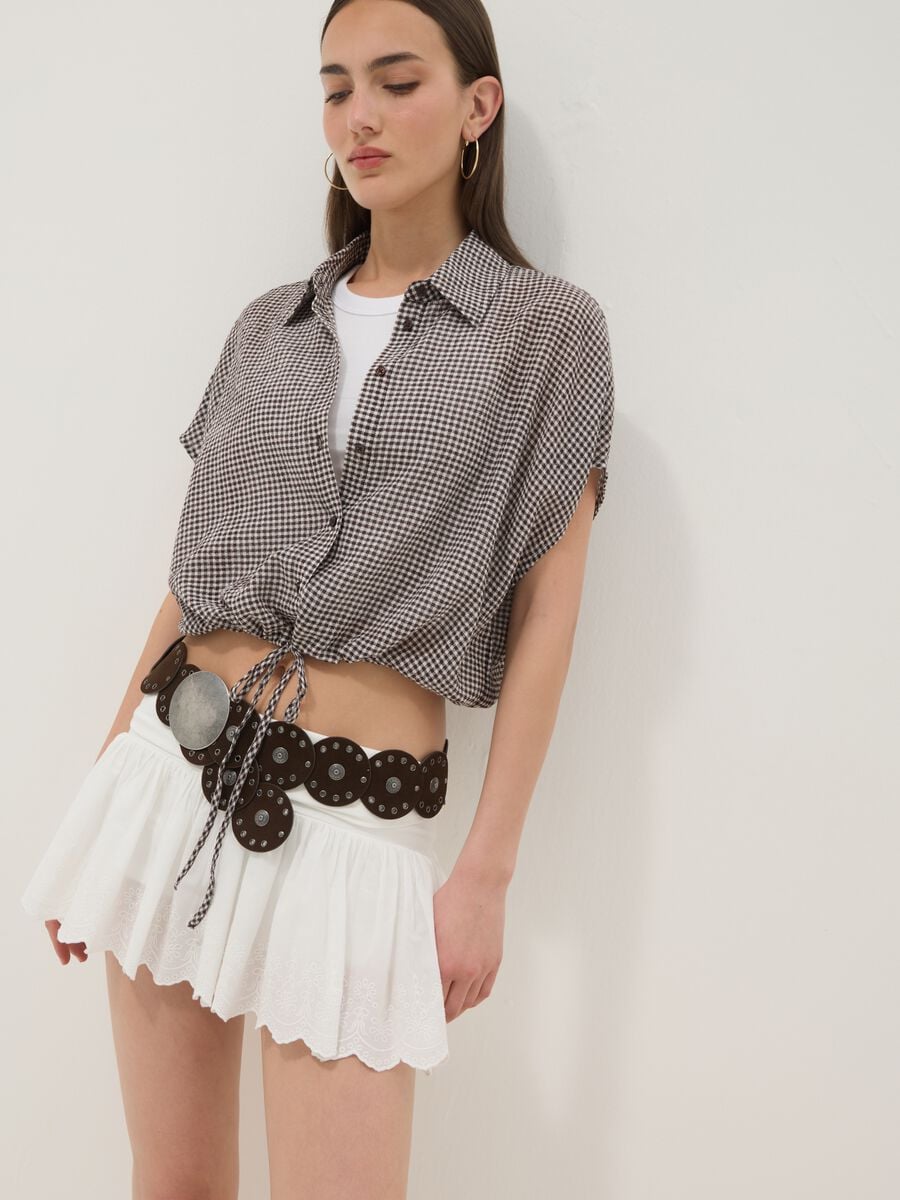 White mini skirt in pure cotton_3