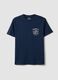 Blue short-sleeved T-shirt in 100% cotton_4