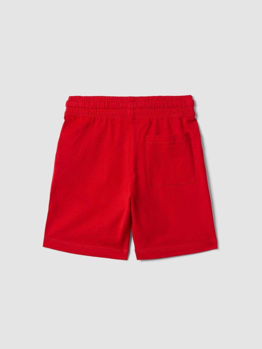 Boys&rsquo; red pure cotton shorts, regular fit_1