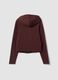 Brown full-zip hoodie in pure cotton with fitted cut_6