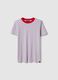 Gr&uuml;n-wei&szlig;e T-Shirt aus reiner Baumwolle, Regular Fit_4