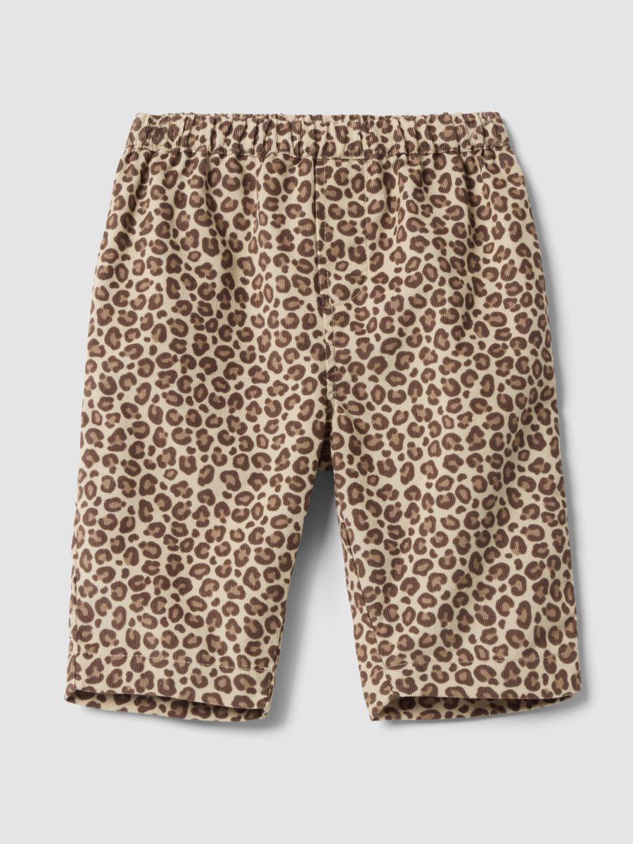 Pantalon marron &agrave; imprim&eacute; animal en m&eacute;lange coton et lyocell pour b&eacute;b&eacute; fille_0