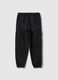 Black cotton blend jogger trousers for boys regular fit_4