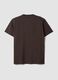 T-shirt castanha em puro algod&atilde;o mercerizado com gola redonda, corte regular_1