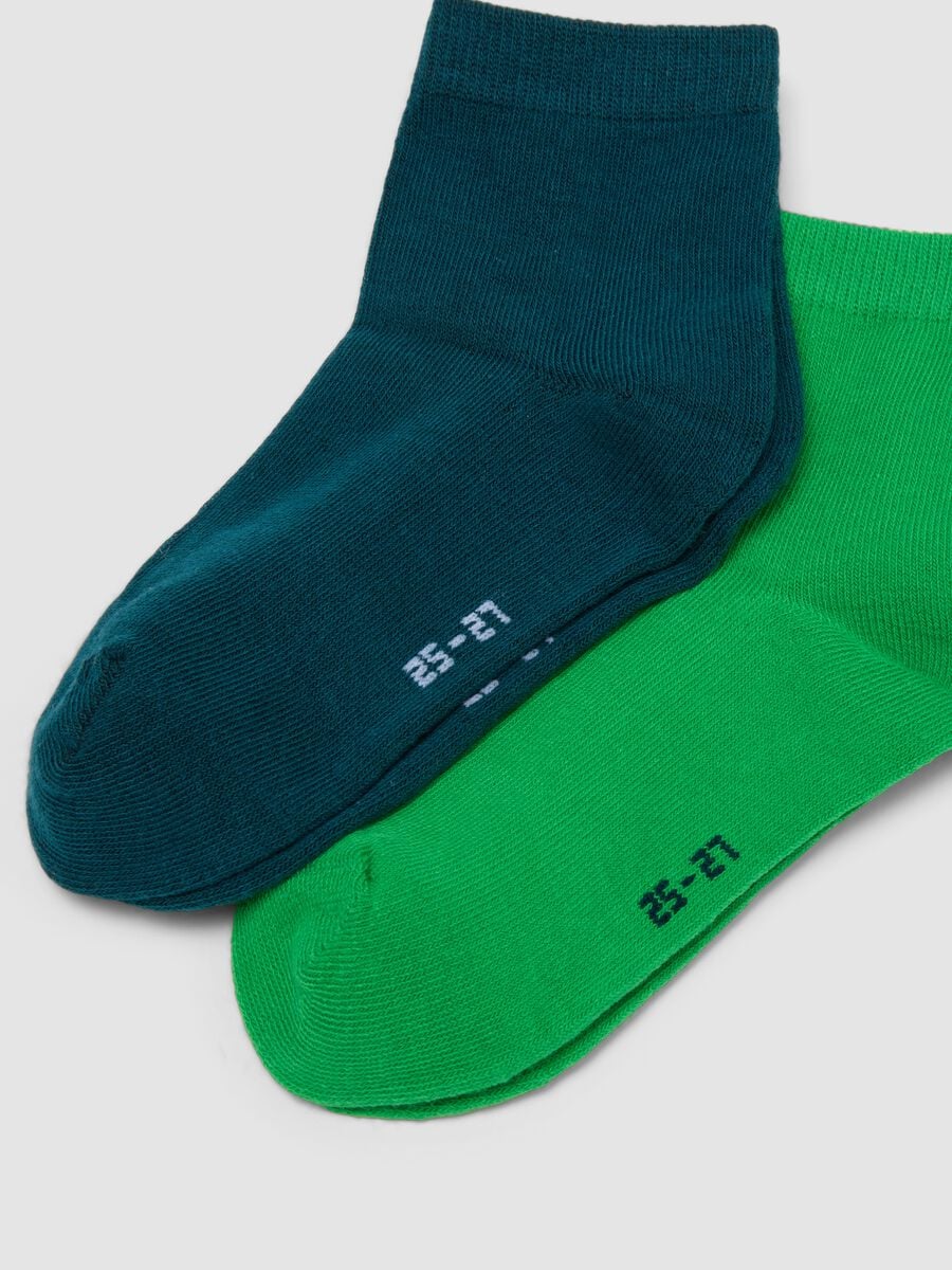Pack of five multicolour short socks in stretch organic cotton_2
