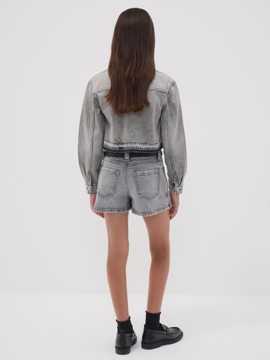 Grauer Skort aus Stretch-Baumwolle f&uuml;r M&auml;dchen, Regular Fit_1