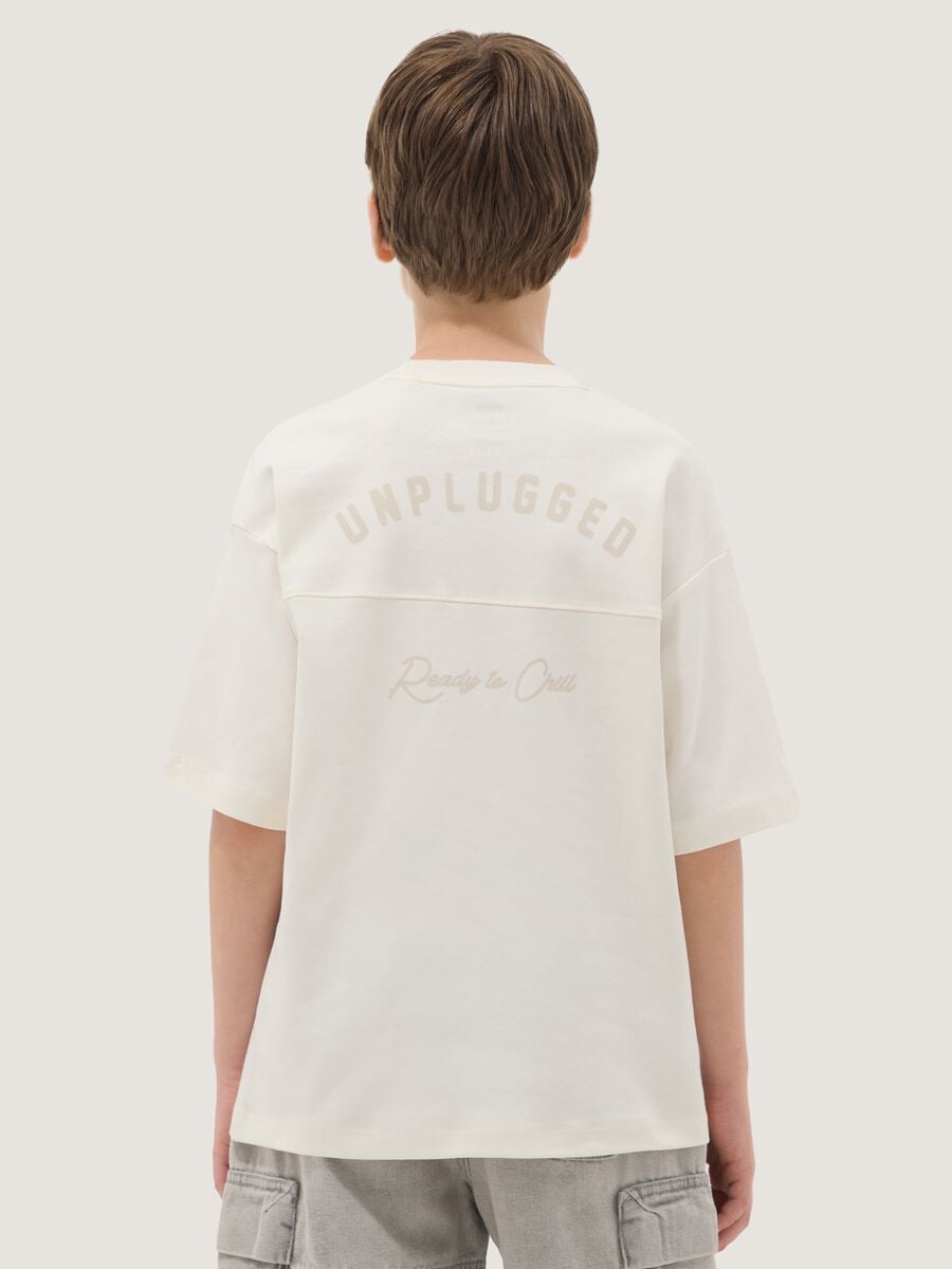 Wei&szlig;es Kurzarm-T-Shirt aus reiner Baumwolle_1