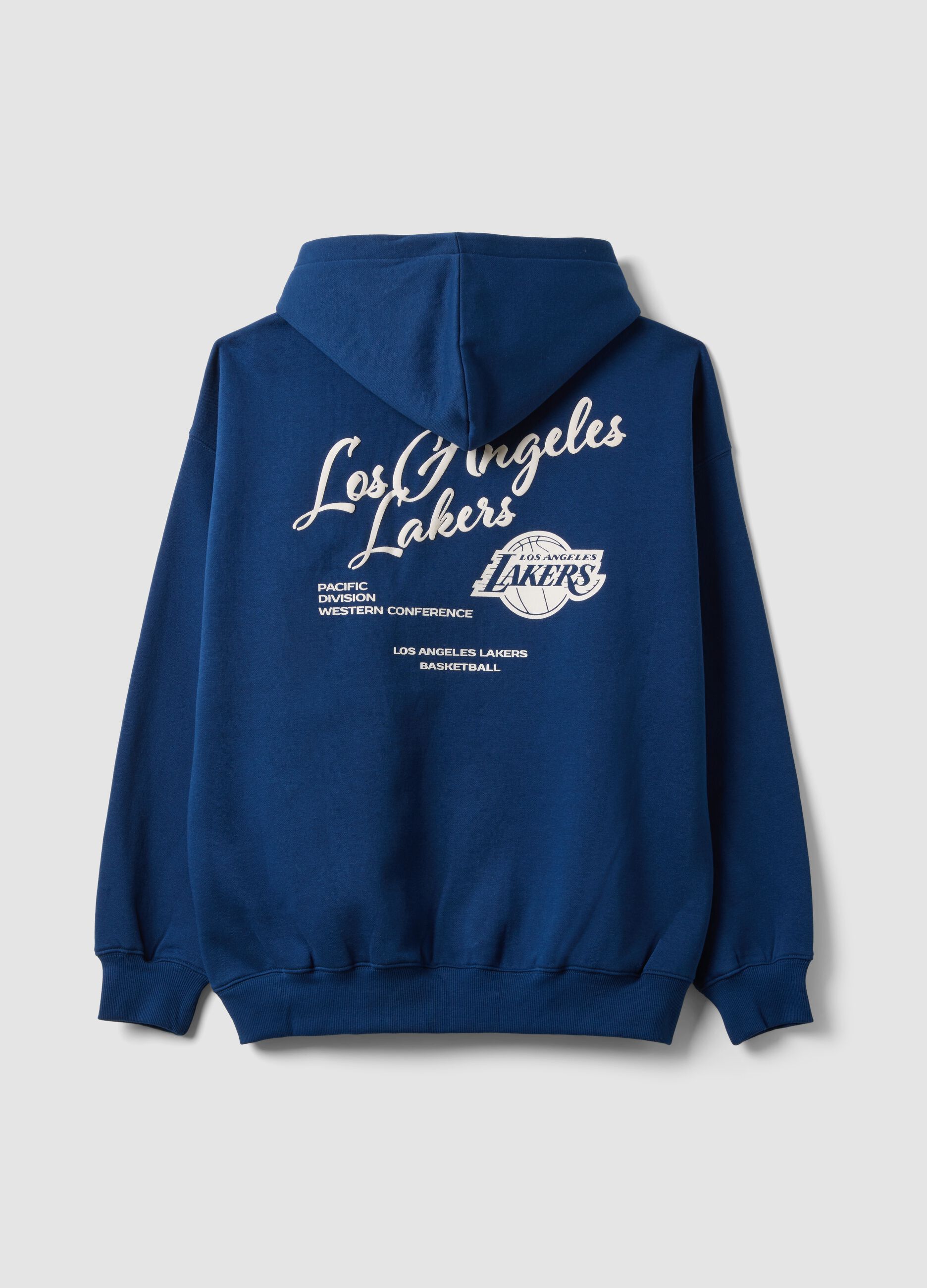 Sweatshirt azul com capuz em mistura de algod&atilde;o com estampado Lakers