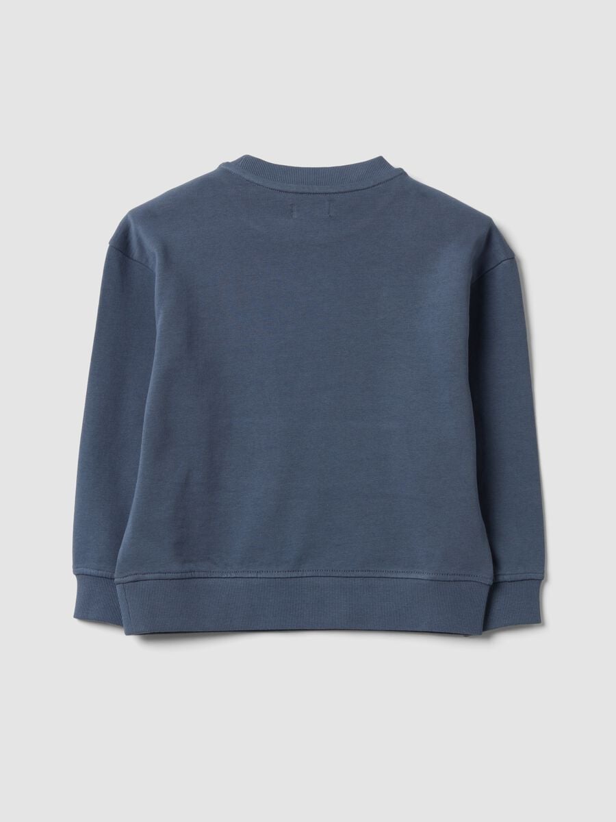 Grauer Oversize-Hoodie aus reiner Baumwolle mit Print und K&auml;ngurutasche f&uuml;r Jungen_1
