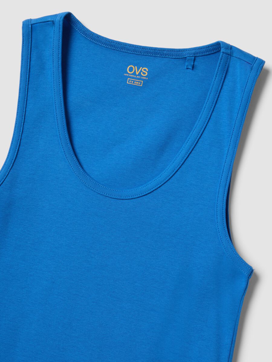 Blue pure cotton vest top_1