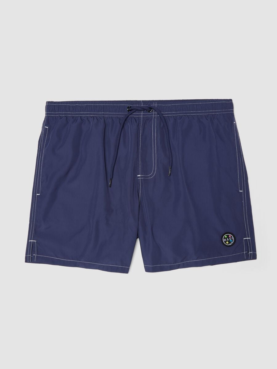 Ba&ntilde;ador tipo short azul con cord&oacute;n en la cintura_0