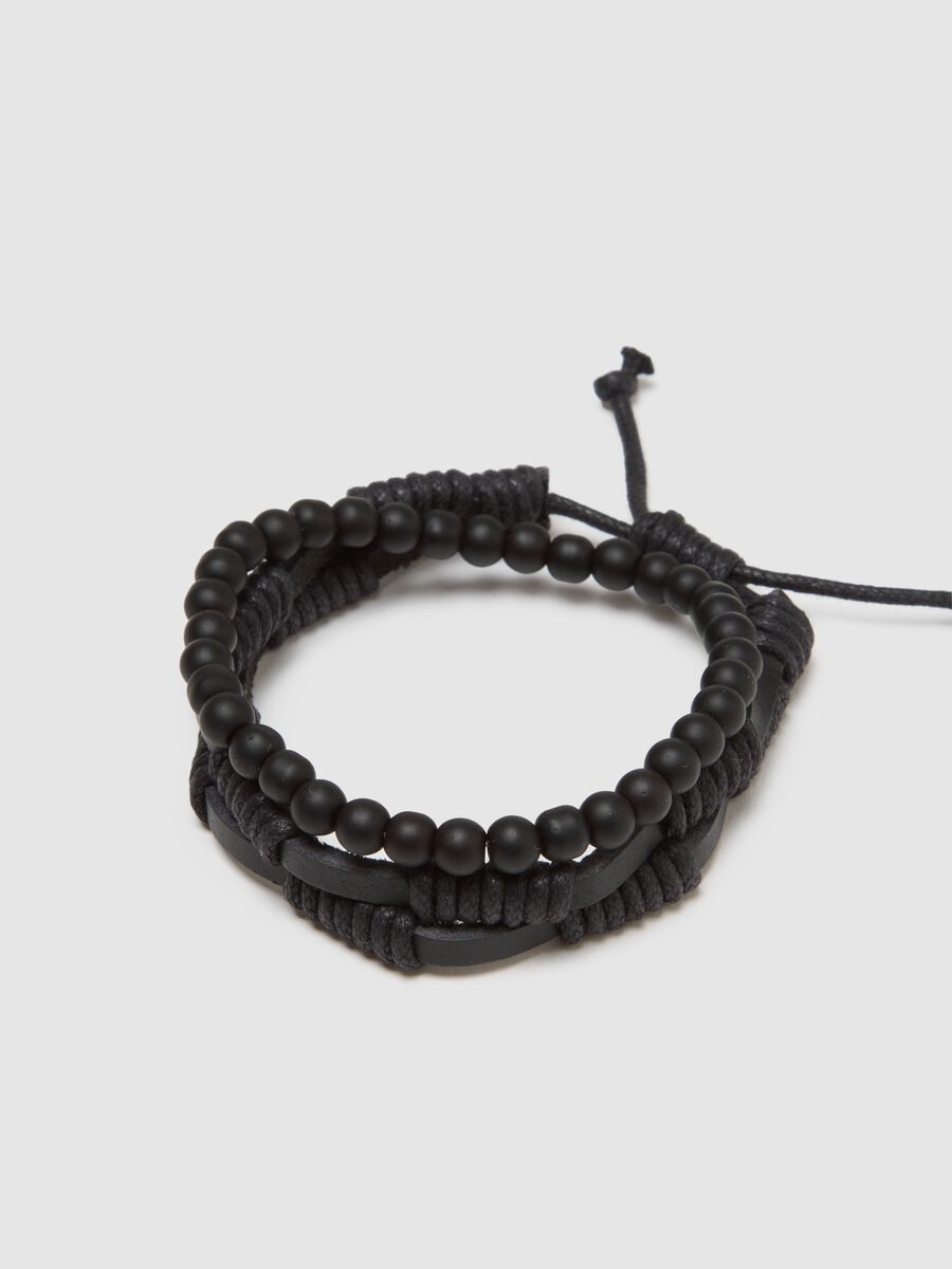 Black Genuine Leather Bracelet Twin Pack_2