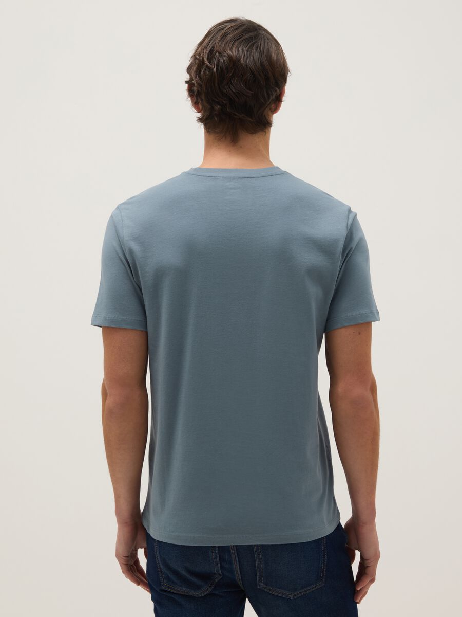 Grey pure cotton T-shirt with regular fit_2