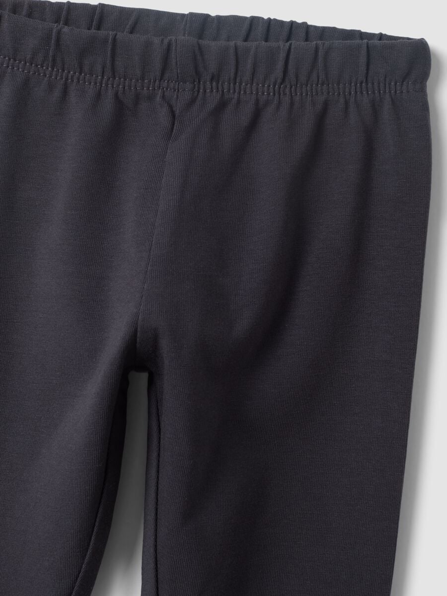 Crne slim-fit tajice od mje&scaron;avine organskog pamuka za djevojčice_2