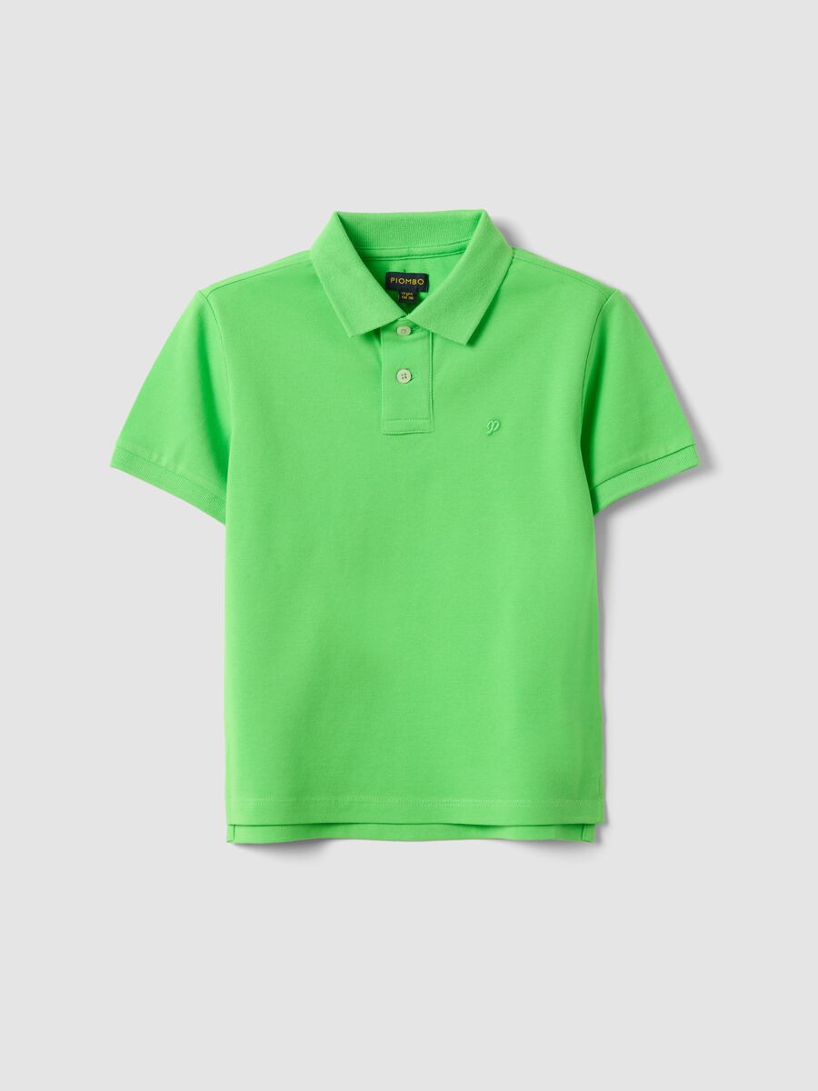 Boys' Green Stretch Cotton Polo Regular Fit_0