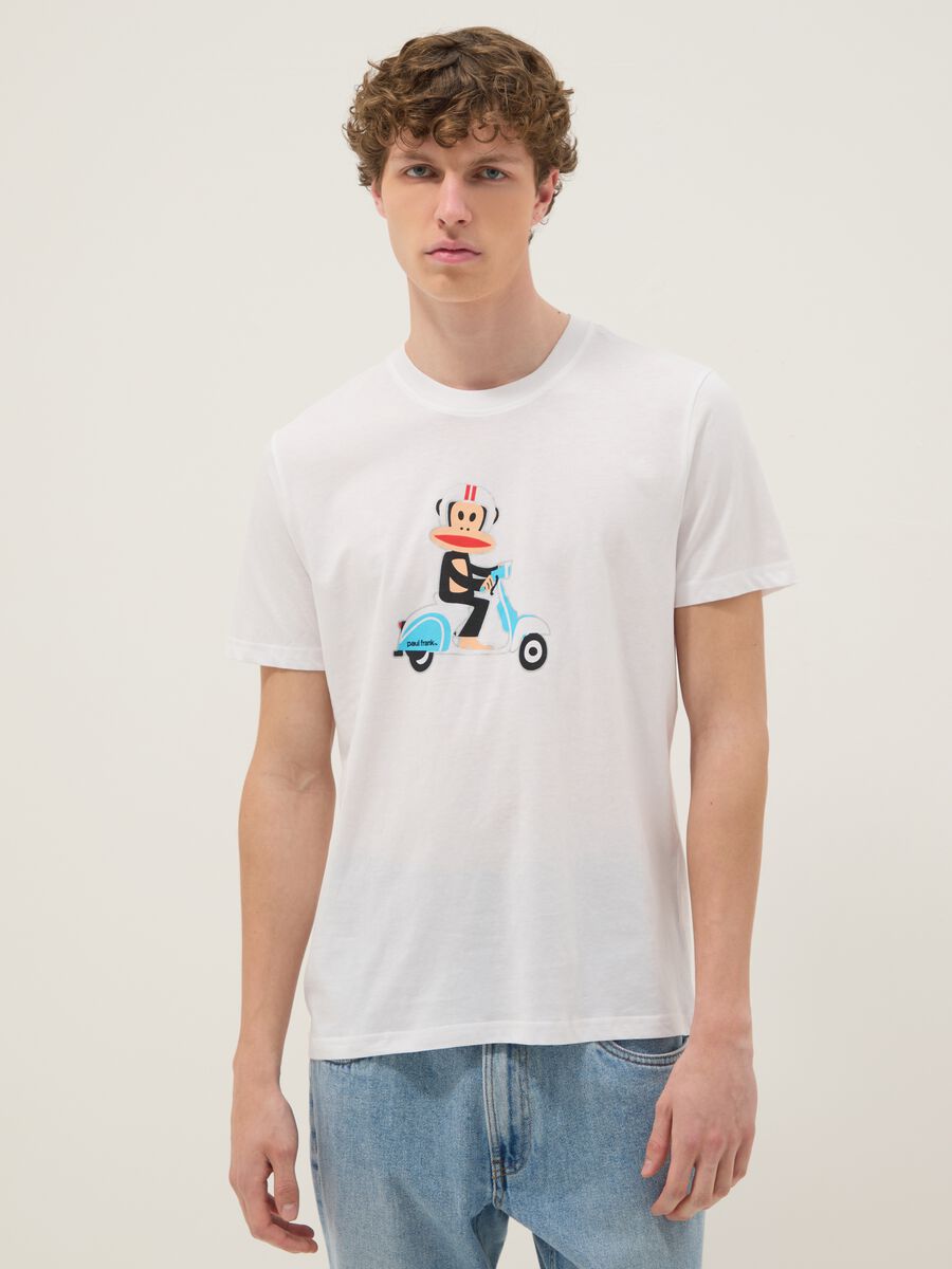 Wei&szlig;es T-Shirt mit Paul-Frank-Print aus reiner Baumwolle, Regular Fit_0