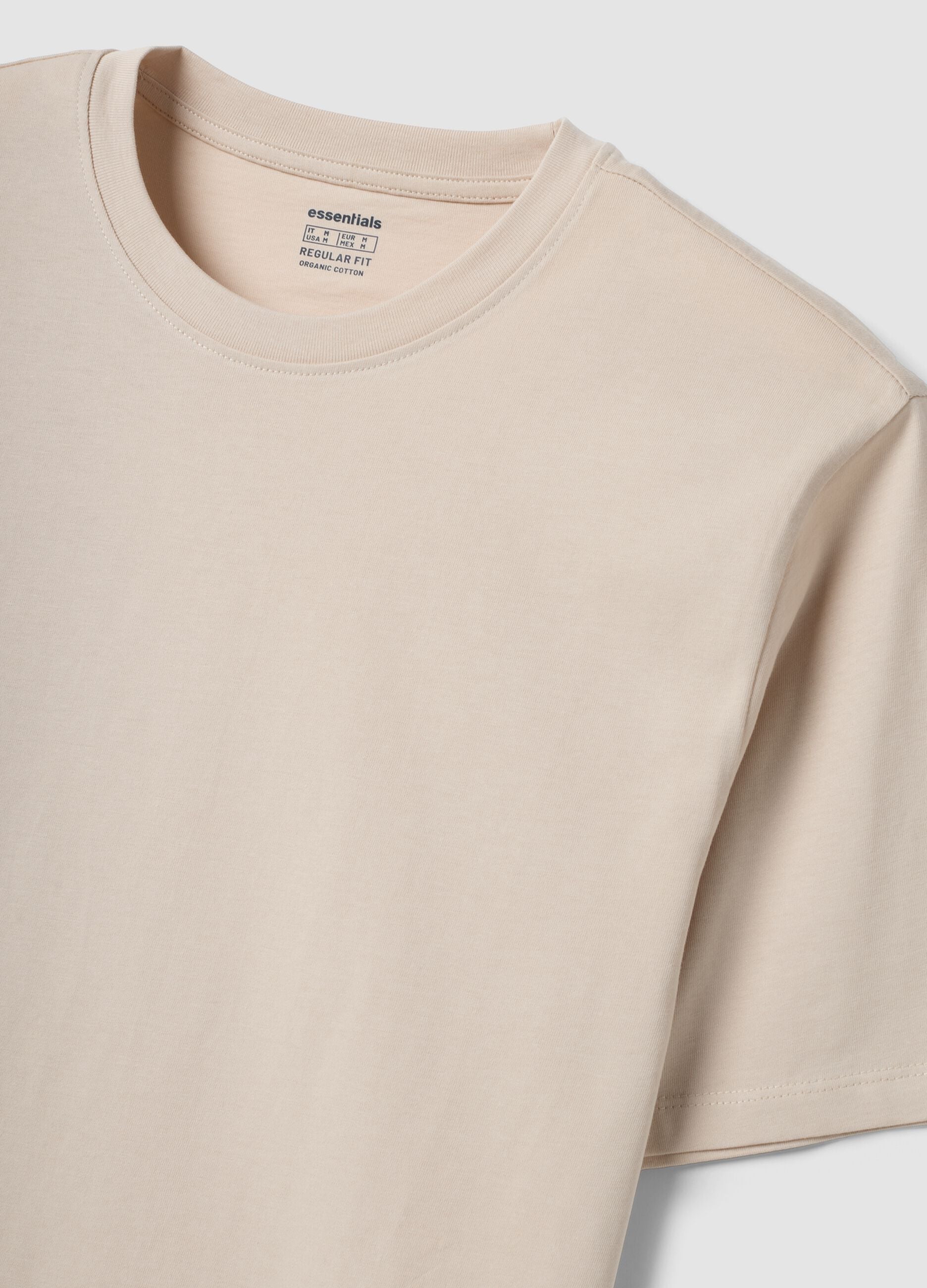 T-shirt beige in puro cotone organico jersey regular fit