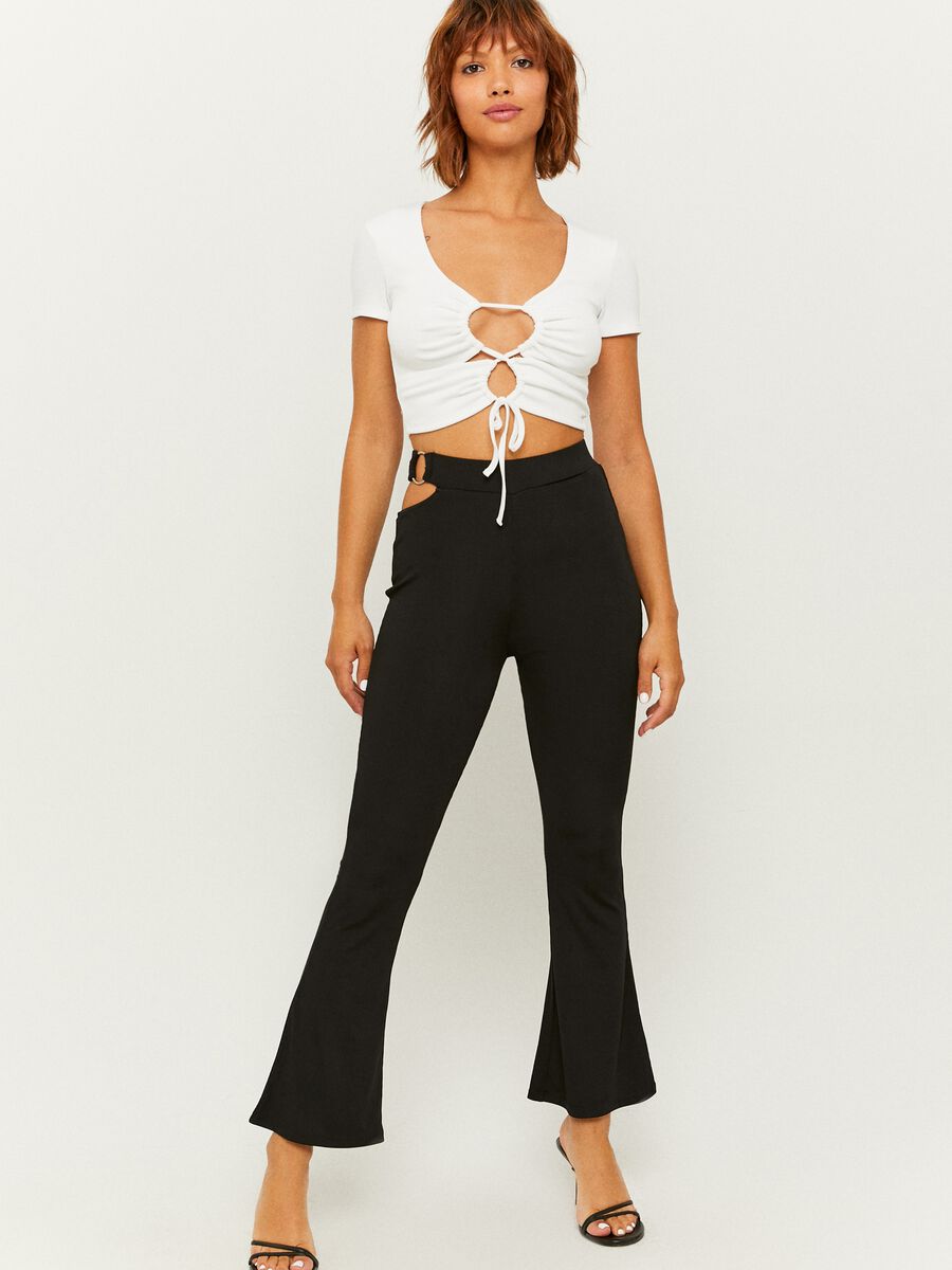 Flare-fit trousers with cut-out detail_0