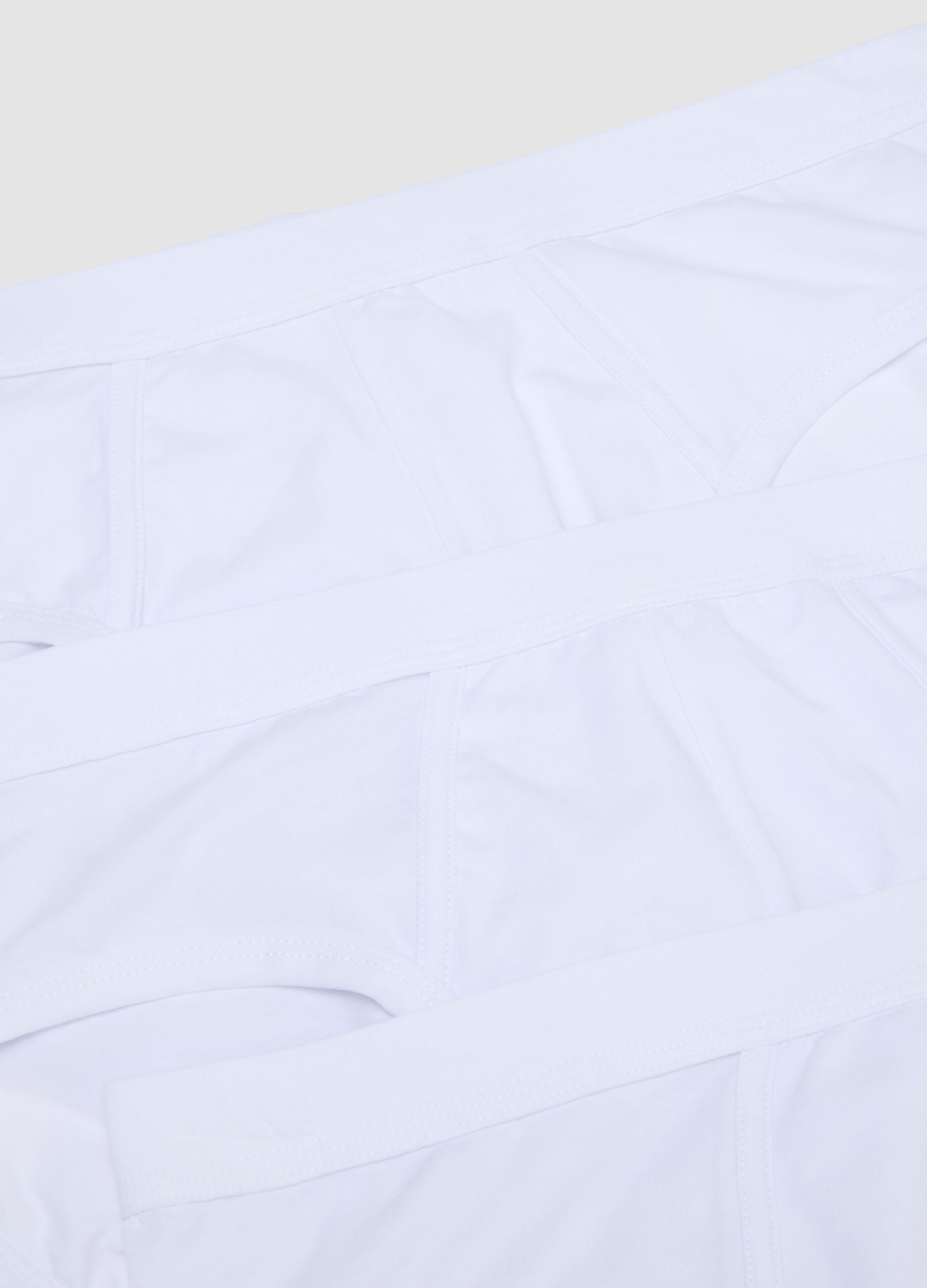 3er-Pack weisse Slips aus elastischer extrafeiner Baumwolle