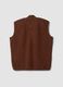 Gilet marrone in misto lana con zip_2