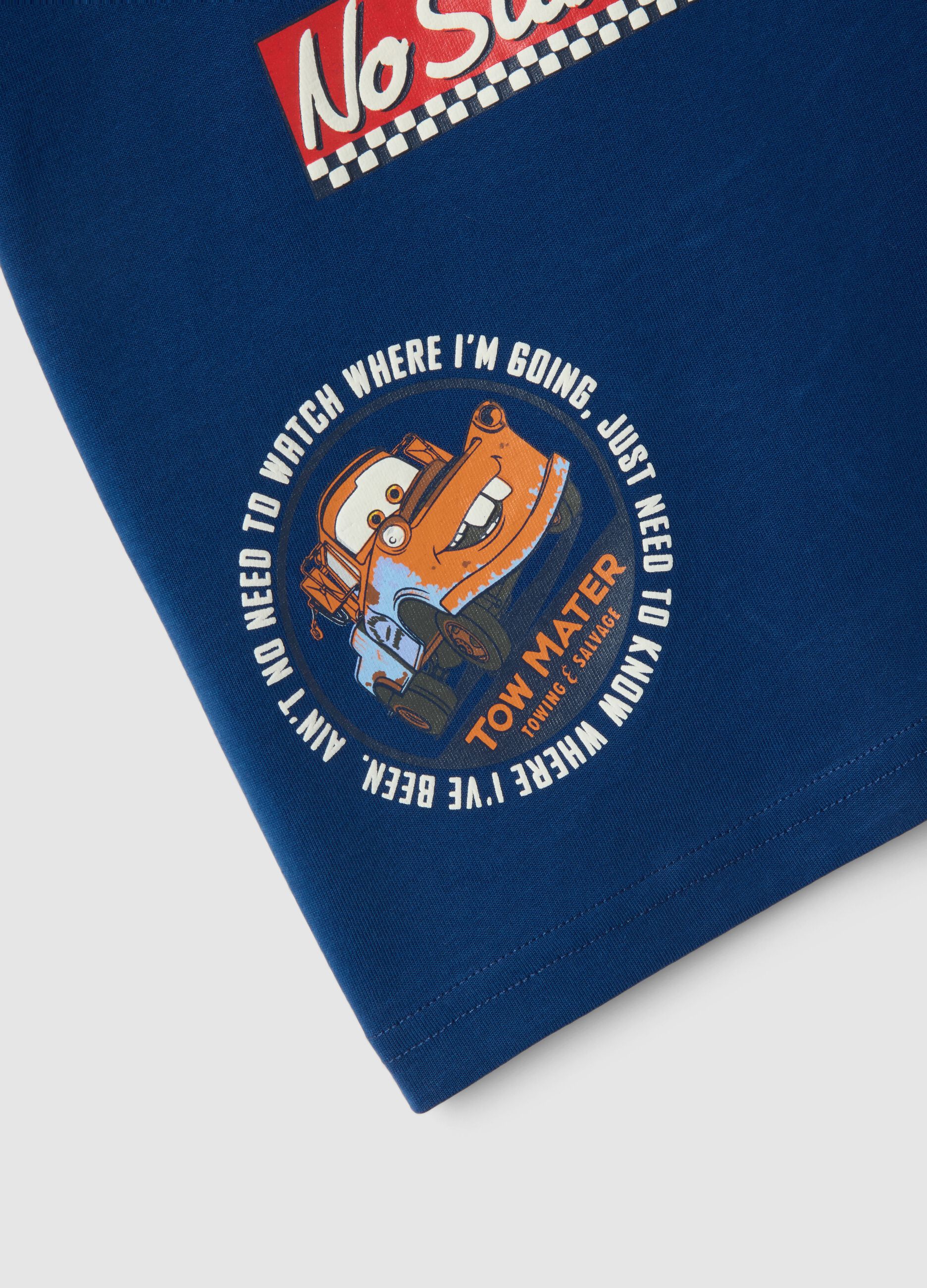 &Mu;&pi;&lambda;&epsilon; &pi;&alpha;&iota;&delta;&iota;&kappa;ό T-shirt &alpha;&pi;ό 100% &beta;&alpha;&mu;&beta;ά&kappa;&iota; &mu;&epsilon; &sigma;&tau;ά&mu;&pi;&epsilon;&sigmaf; Cars, oversized &epsilon;&phi;&alpha;&rho;&mu;&omicron;&gamma;ή