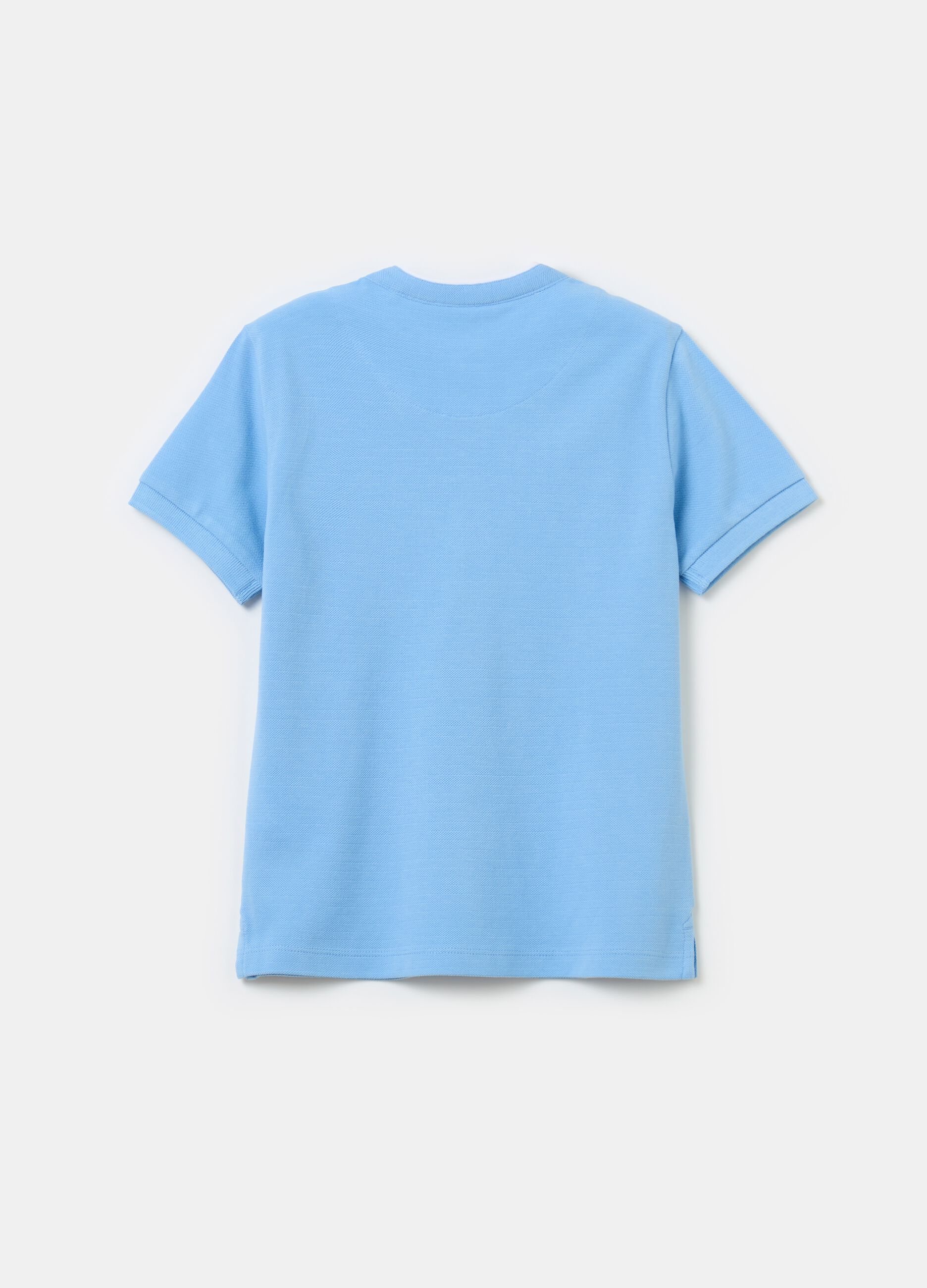 Camiseta de algodón texturado con bolsillo