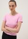 Camiseta rosa de algod&oacute;n puro con cuello redondo_0