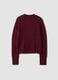 Burgundy red crew-neck cable-knit wool-blend jumper, regular fit_2