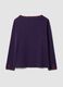 Purple striped pure cotton crew-neck T-shirt, regular fit_2
