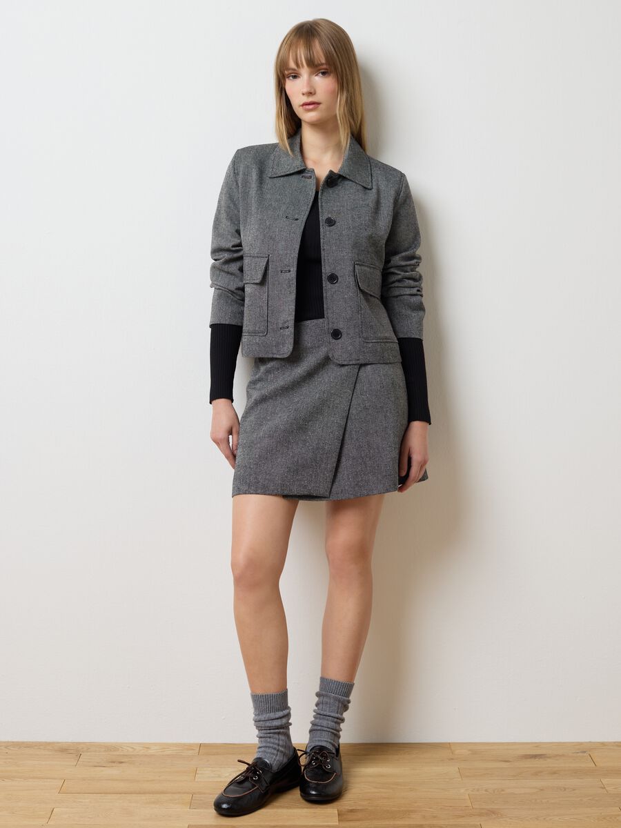 Blazer gris en mélange de laine, coupe regular_2
