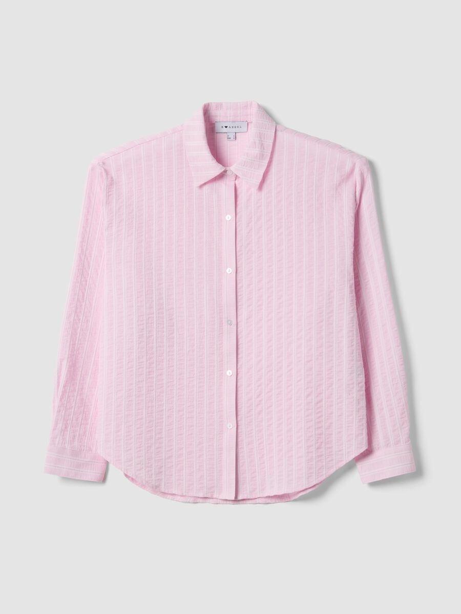 Multicolour stripe pure cotton oversized fit shirt_4