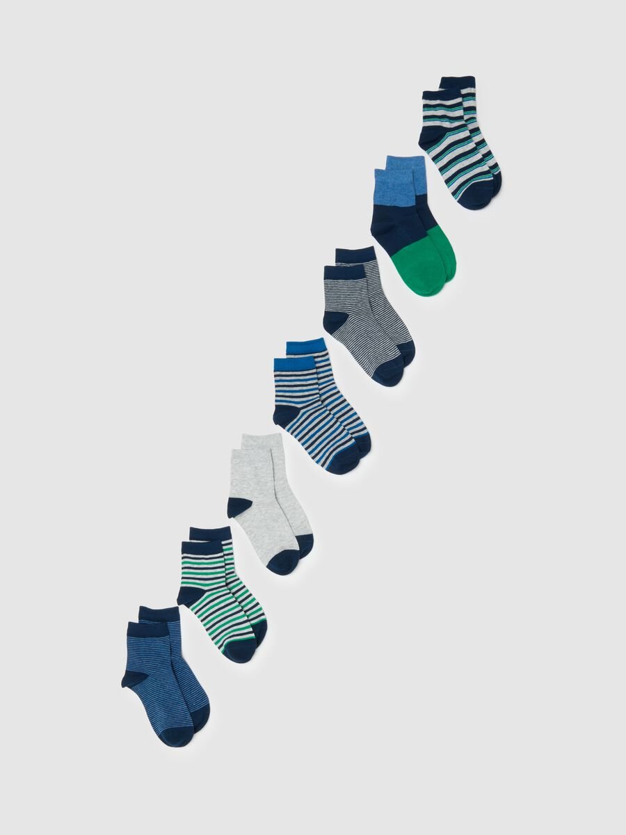 Multipack of multicoloured cotton blend socks for children_0