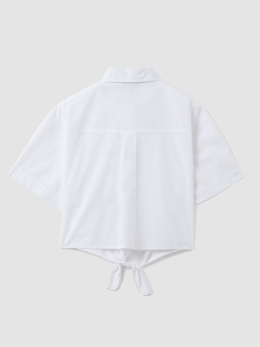 White short sleeve pure cotton regular fit shirt_4