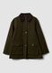 Green pure-cotton jacket with contrast collar_4