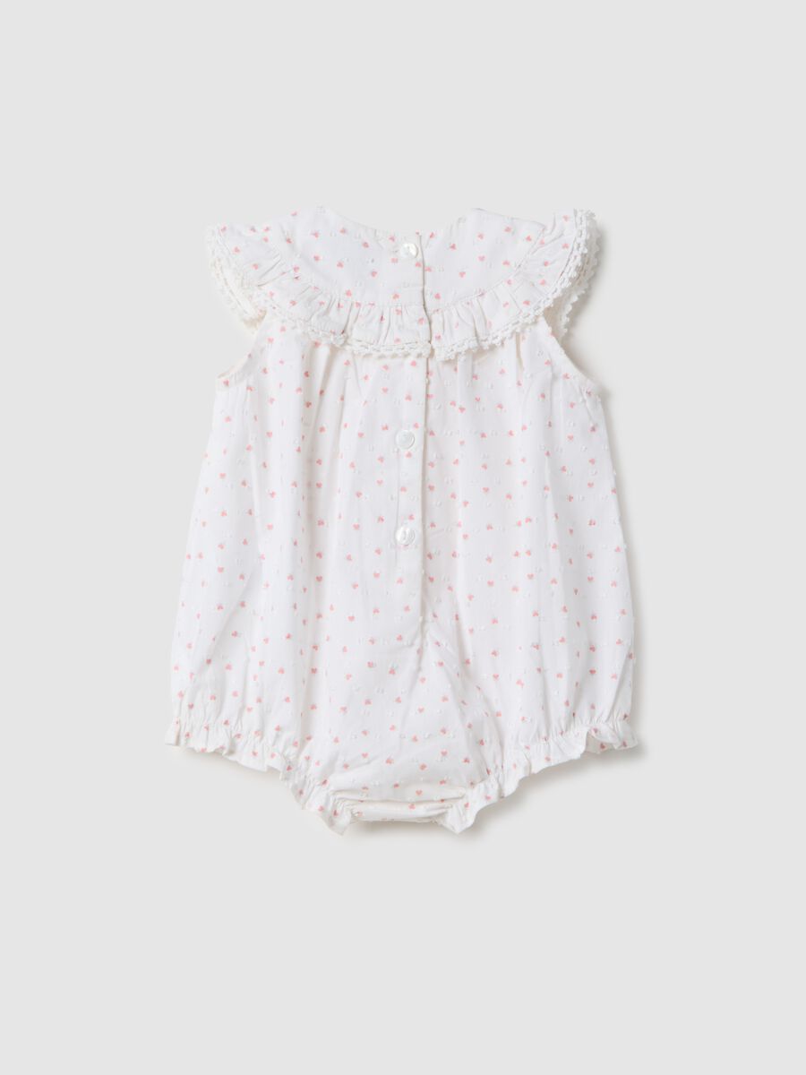 White pure cotton romper for baby girl_1