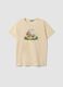Beiges Regular-Fit-T-Shirt aus reiner Baumwolle mit s&uuml;&szlig;em Tier-Print_4