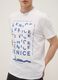 Weisses T-Shirt aus reiner Baumwolle mit Frontprint, Regular Fit_2