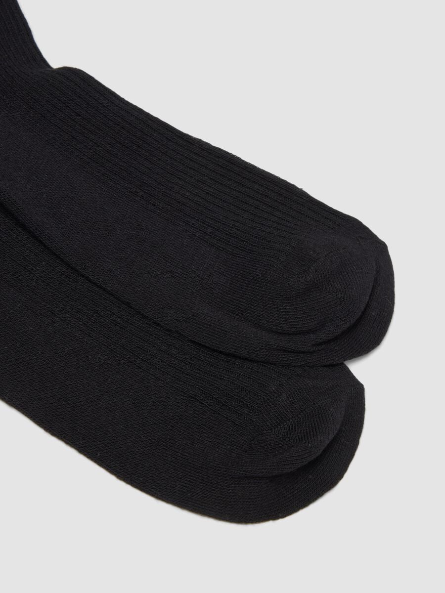 Blue knee-high socks in organic cotton blend_2