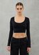 Cut Out Crop Long-sleeved Black_0