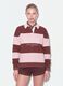 Sweatshirt castanha &agrave;s riscas em mistura de algod&atilde;o com colarinho, corte relaxed_0