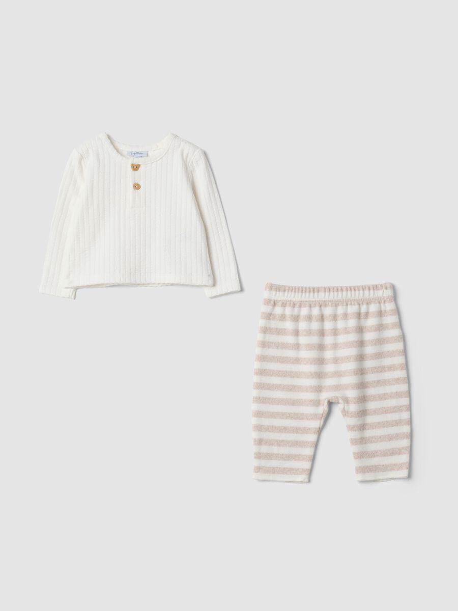 White ribbed organic cotton set_0